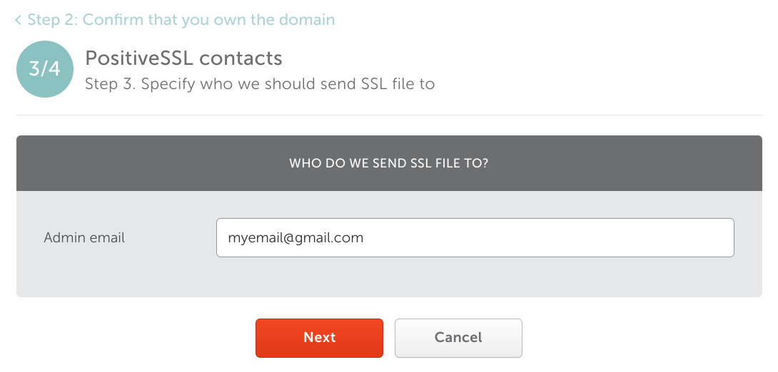 PositiveSSL Email Verification