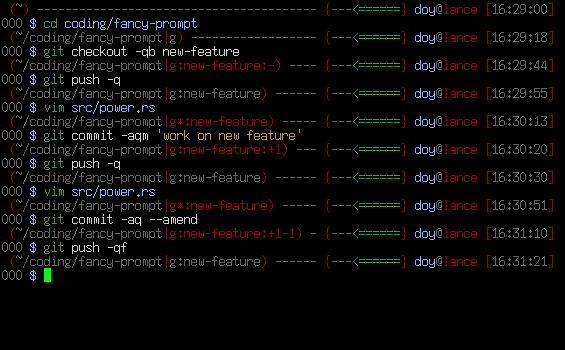 Screenshots of fancy-prompt