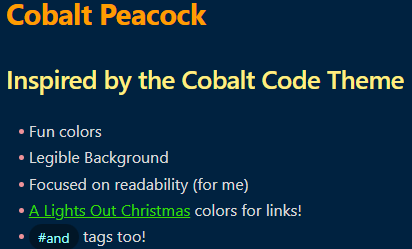 Cobalt Peacock