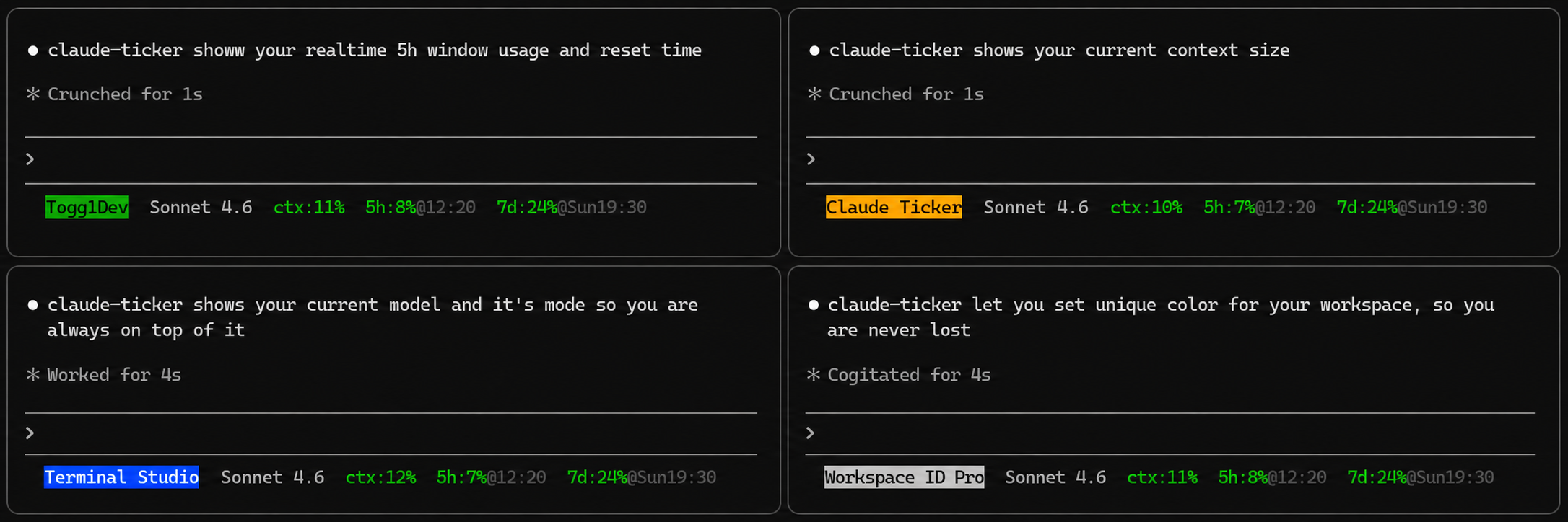 claude-ticker in action