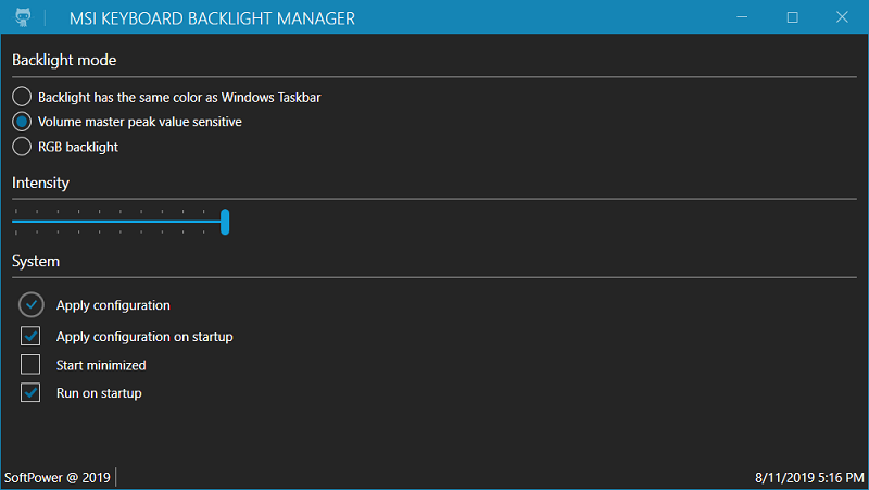 MSI Keyboard Backlight Manager App | MSI Global English Forum