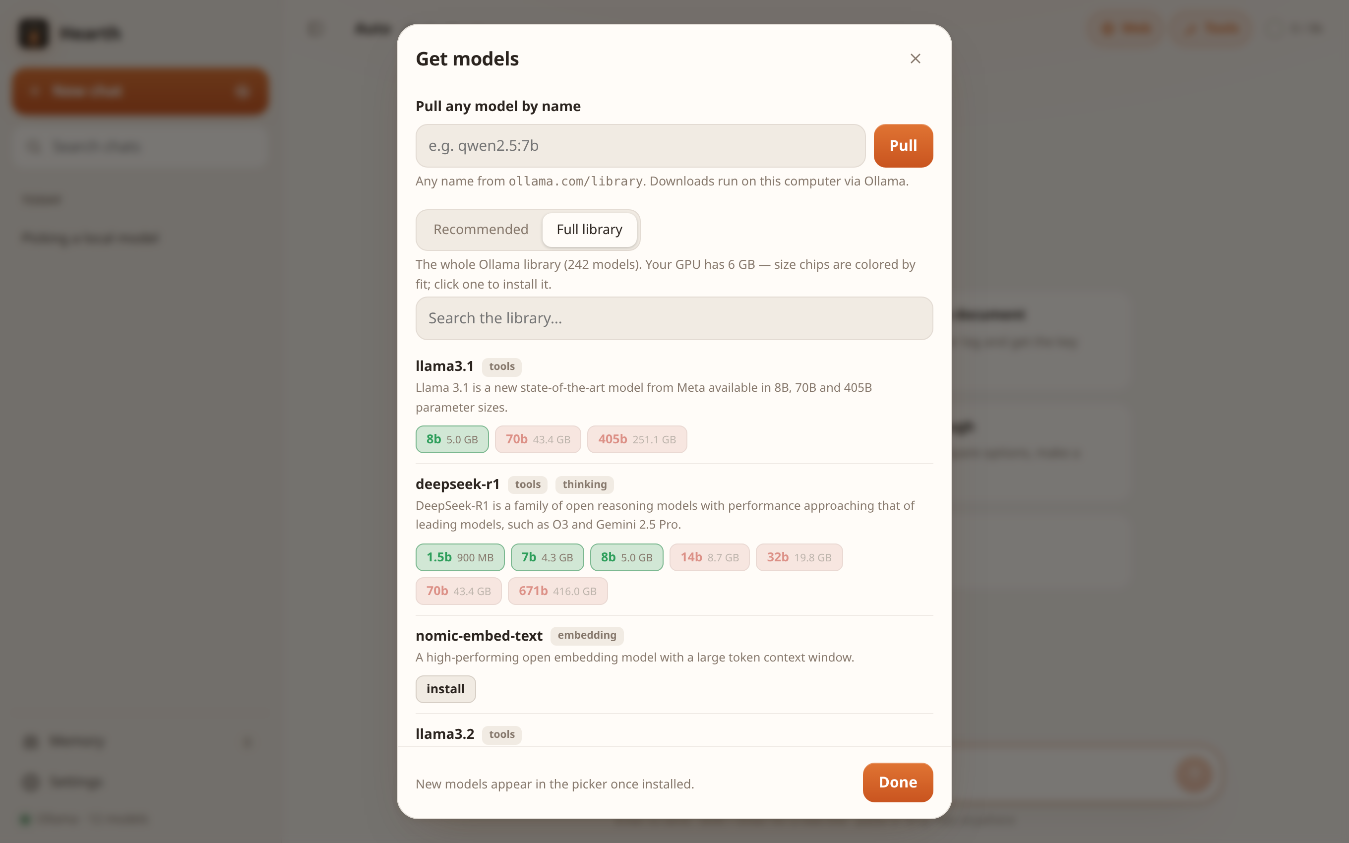 Get models — GPU-aware model browser