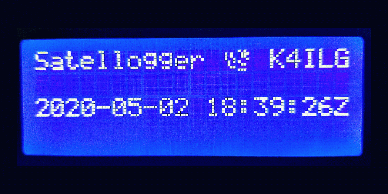 The Satellogger screen without the optional status line