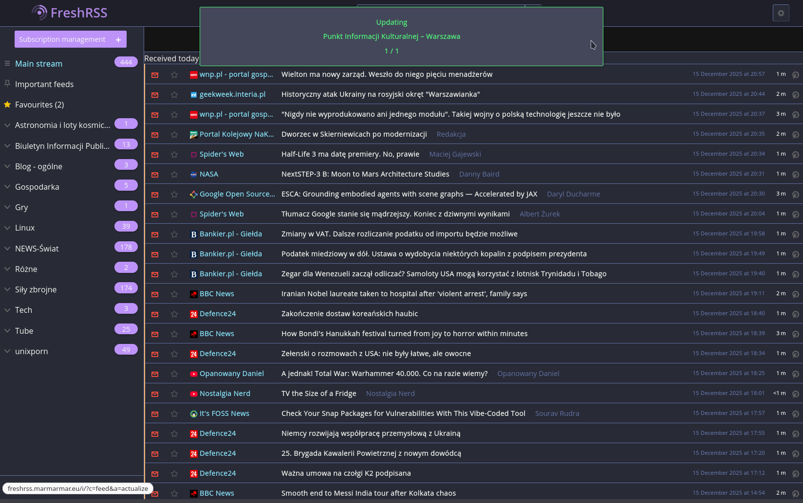 FreshRSS - screenshot 1