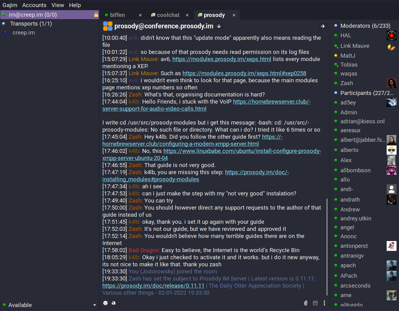Gajim - screenshot 1