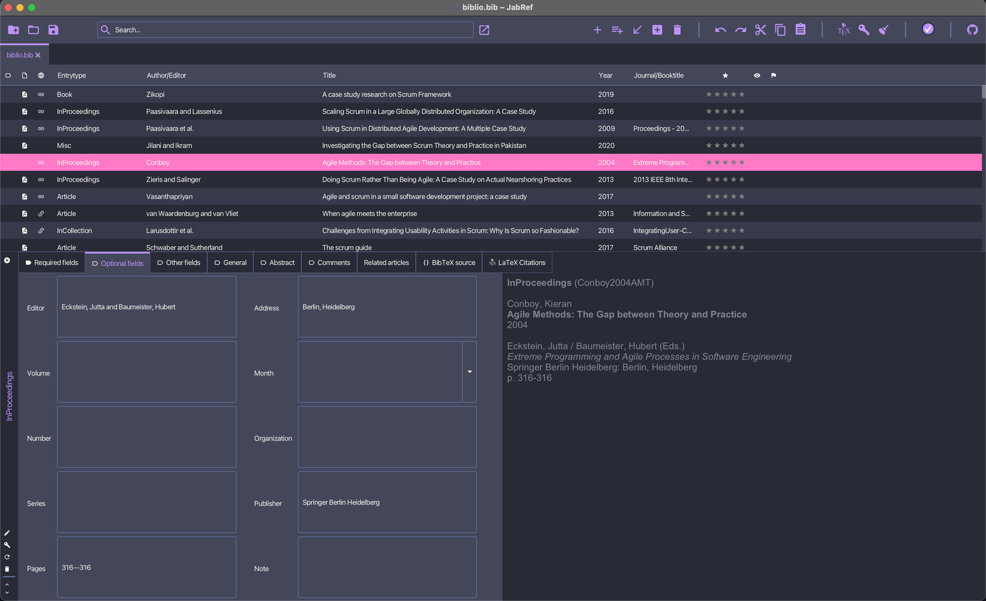 Jabref - screenshot 1