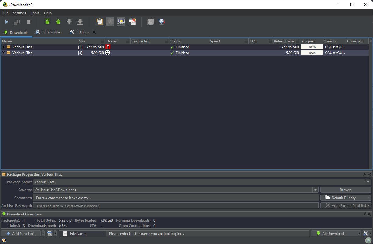 JDownloader2 - screenshot 1