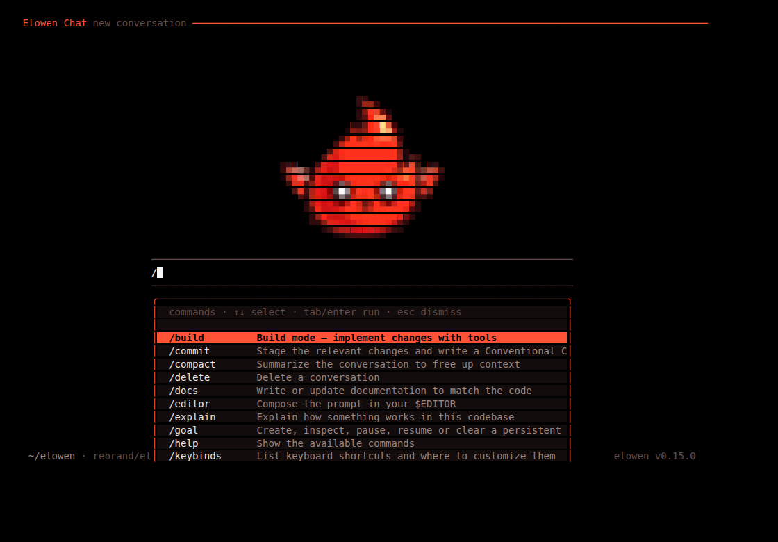 Typing /rea opens the slash-command overlay, filtered and ready to complete