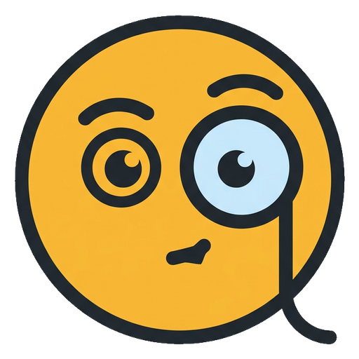 bridge-browser icon: an orange round-faced character wearing a monocle