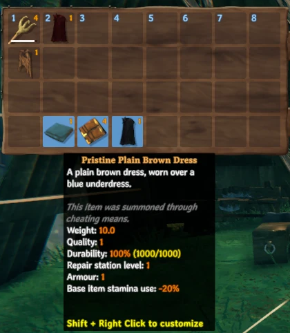 Item tooltip: Shift + Right Click to customize