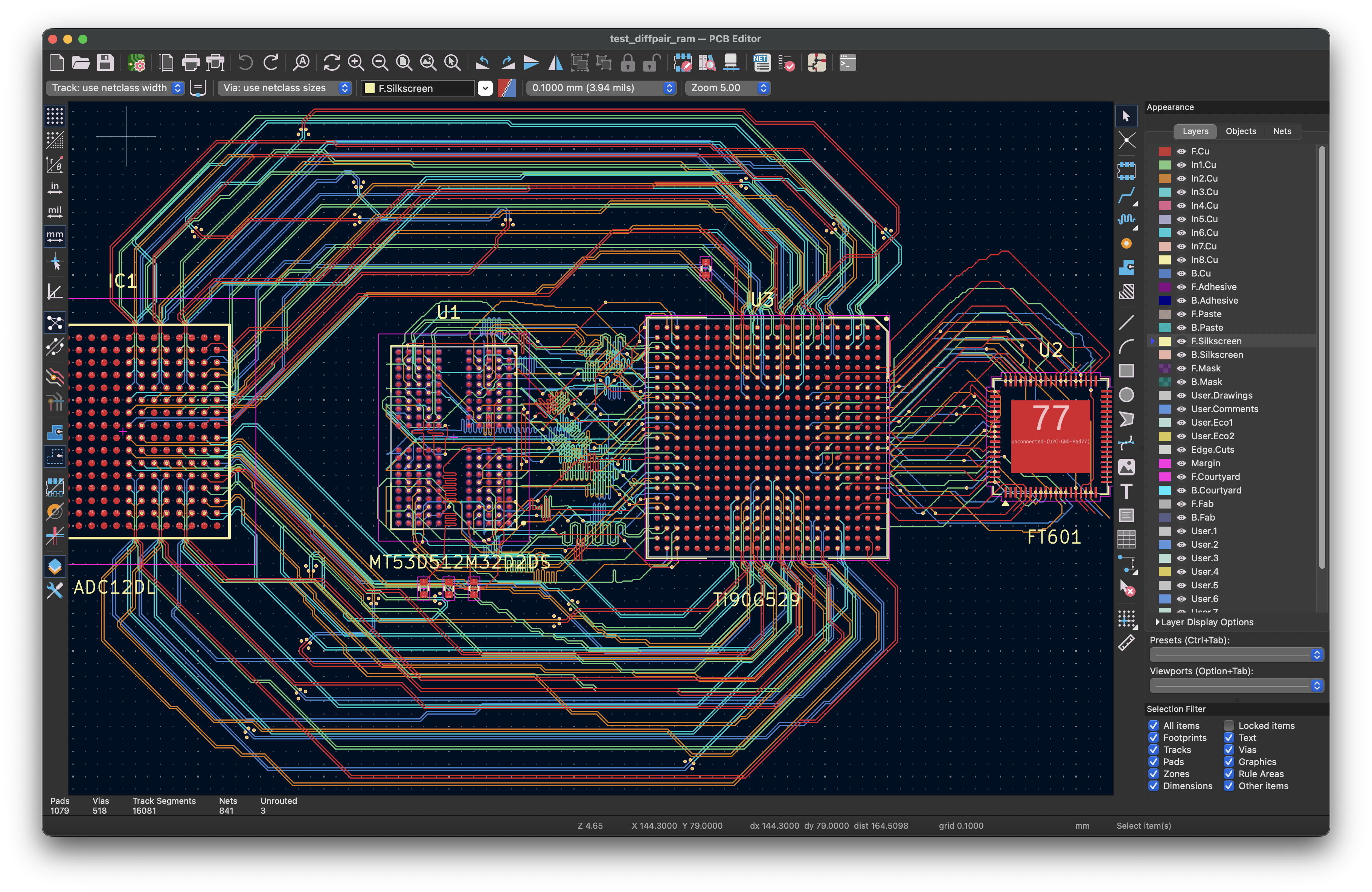 Routed PCB example