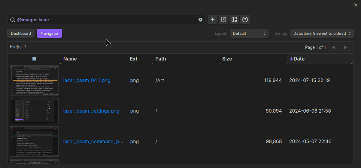 Dashboard navigator for Obsidian - cards layout