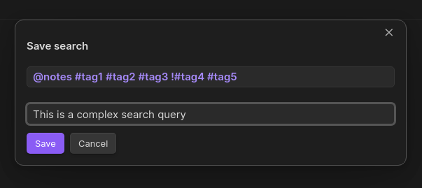 Dashboard navigator for Obsidian - save search