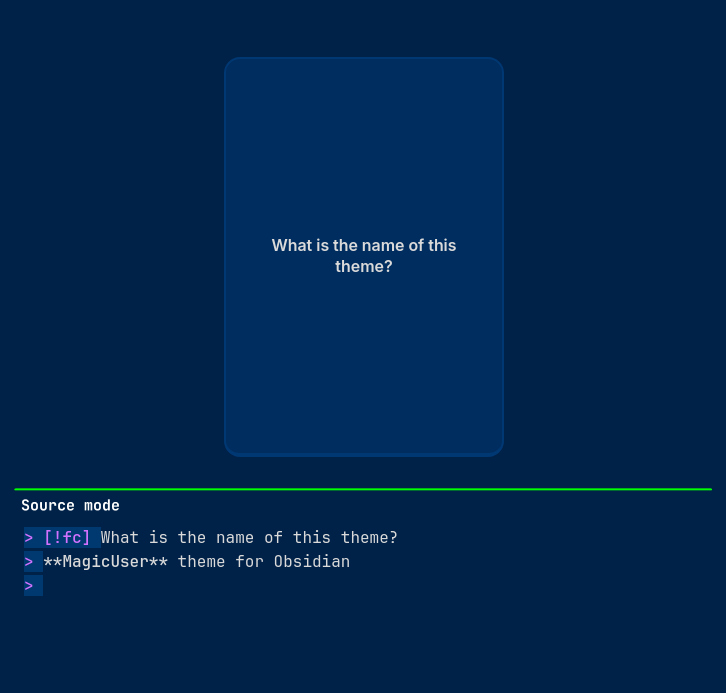 MagicUser flashcards - ungrouped