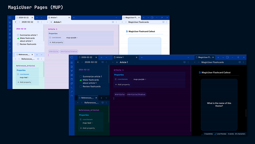 MagicUser theme page backgrounds