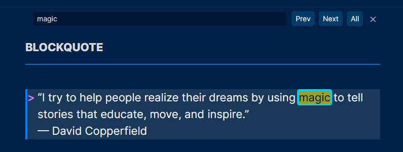 Search Highlight in Current Note
