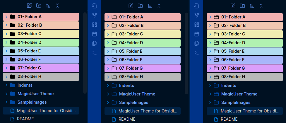 Numbered rainbow colored Special Folders