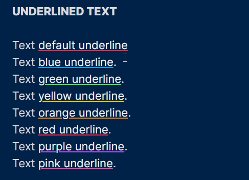 Underlined text