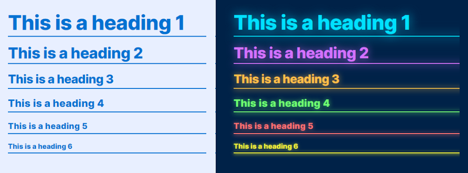 Underline headings