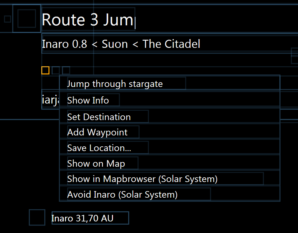 visualization of data read from eve online client memory.