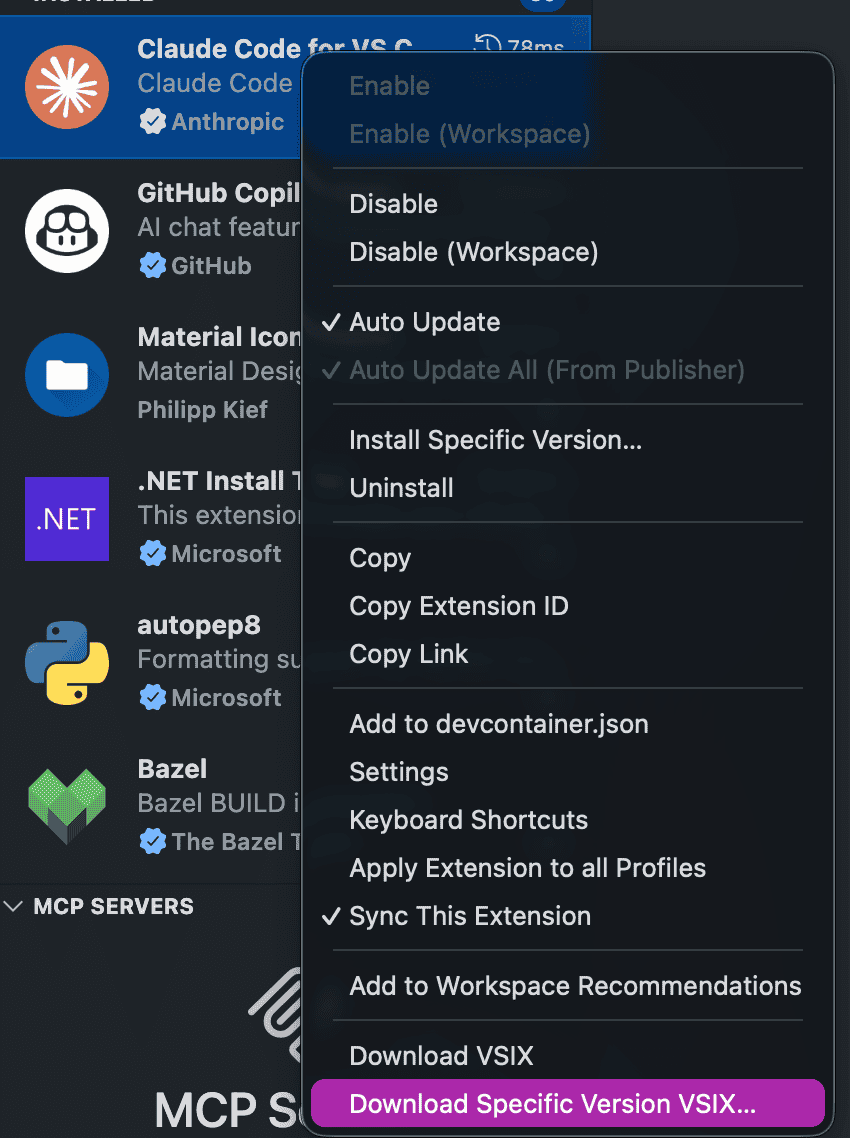 Download VSIX from VSCode