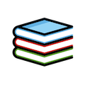 icon stack of books colored