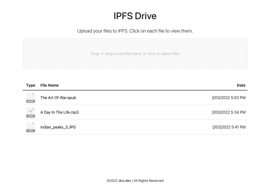 IPFS Drive Screenshot