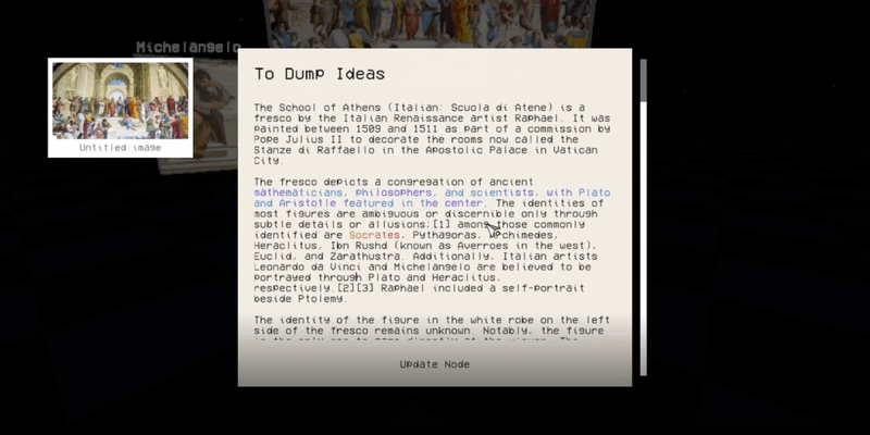 Creating nodes and connecting ideas in Eternotes