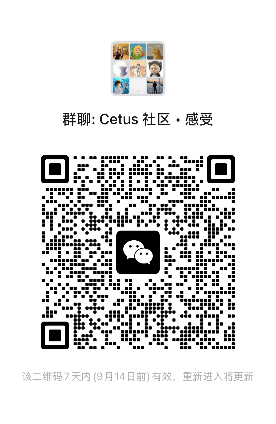 WeChat QR code for the Cetus community group