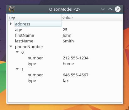 QJsonModel Screenshot