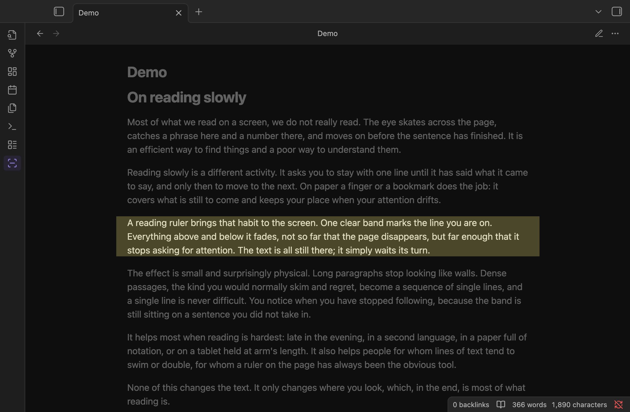 Dark theme with a yellow tint and a custom width
