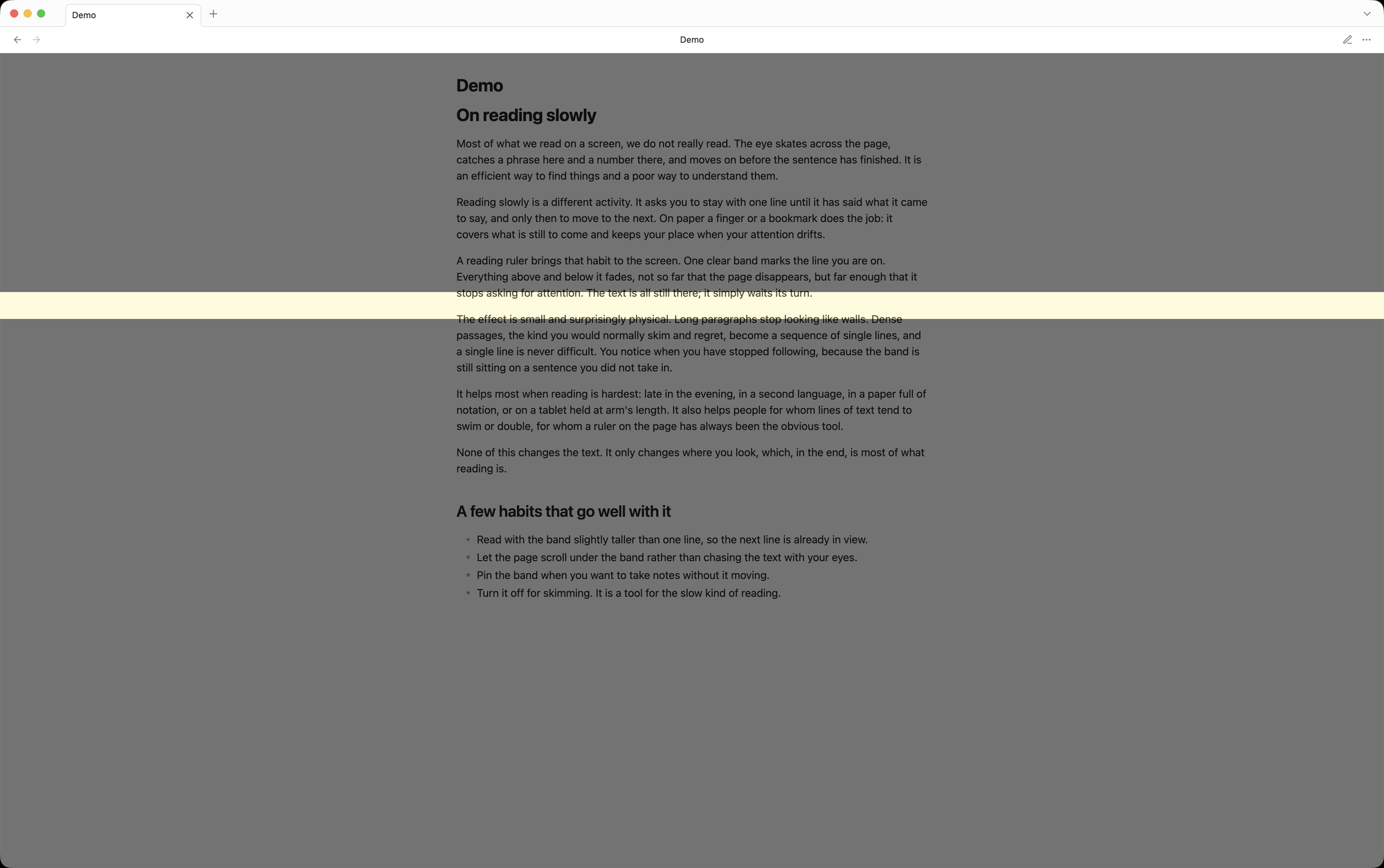 Full-width band with a yellow tint