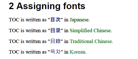 Assigning fonts