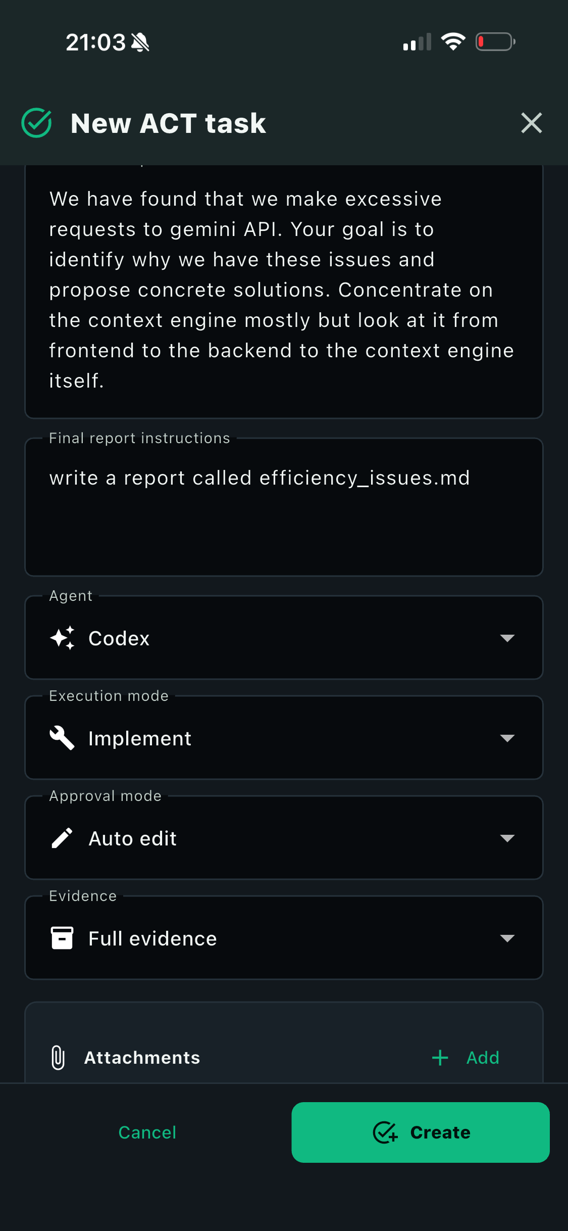 Advanced task controls