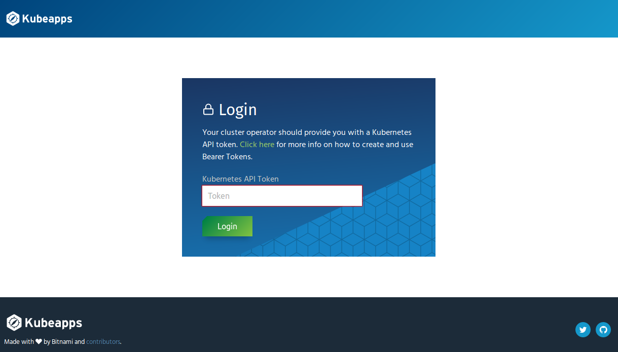 Dashboard login page