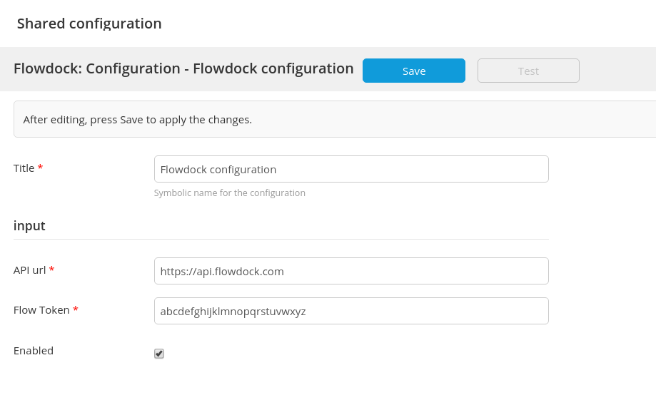 Flowdock configuration