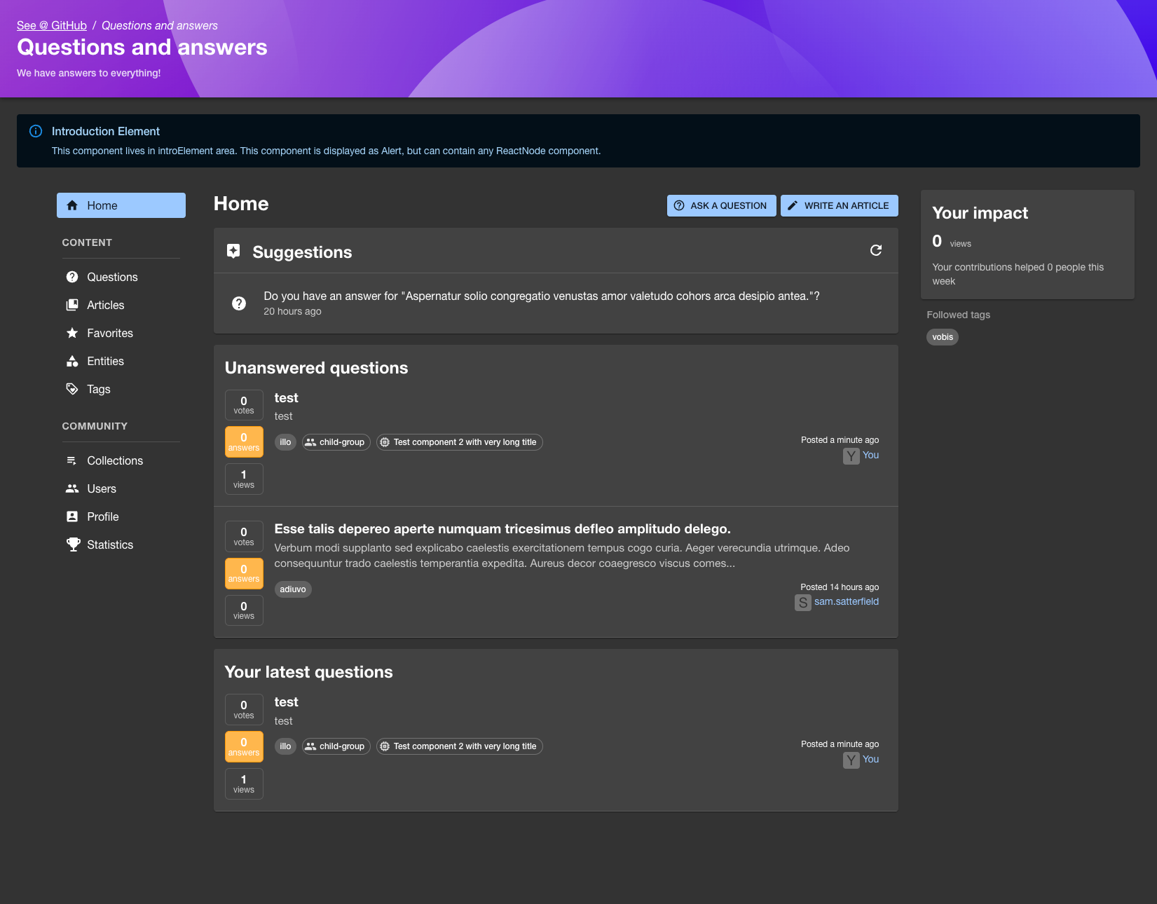 Home page