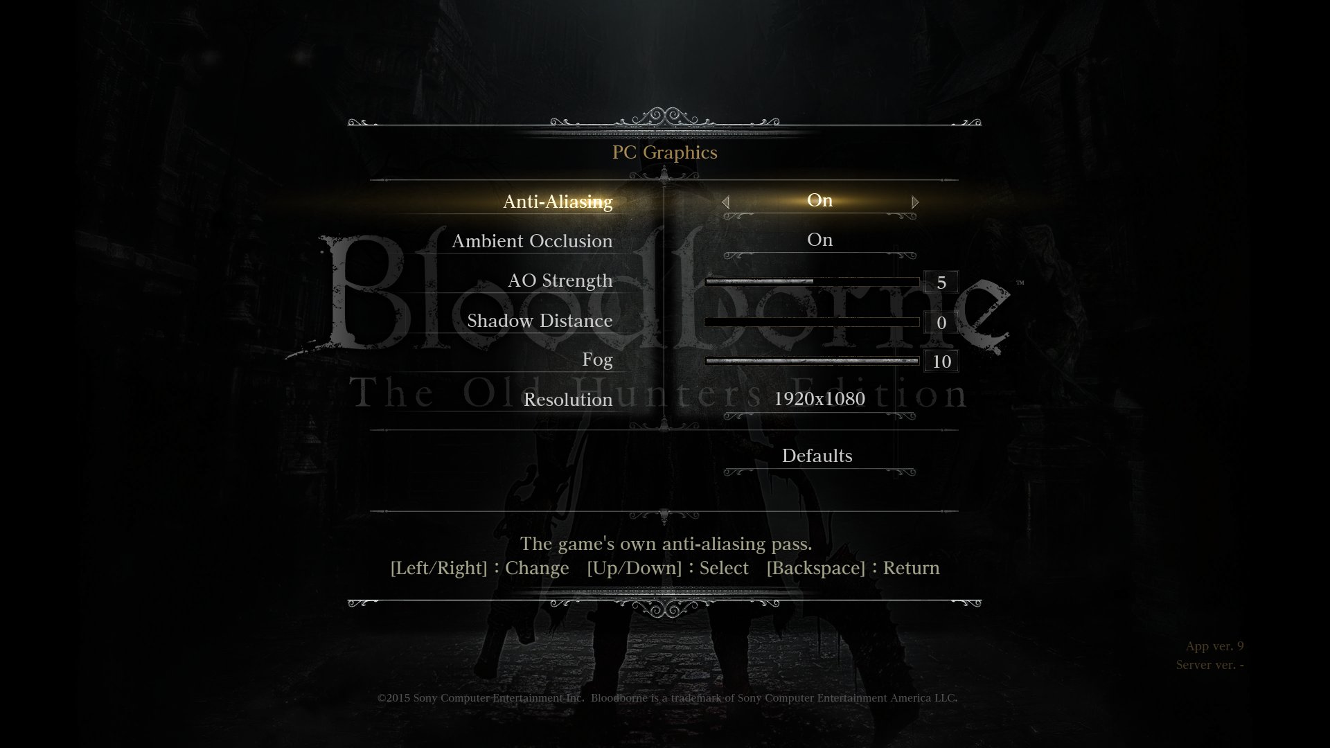 PC Graphics settings