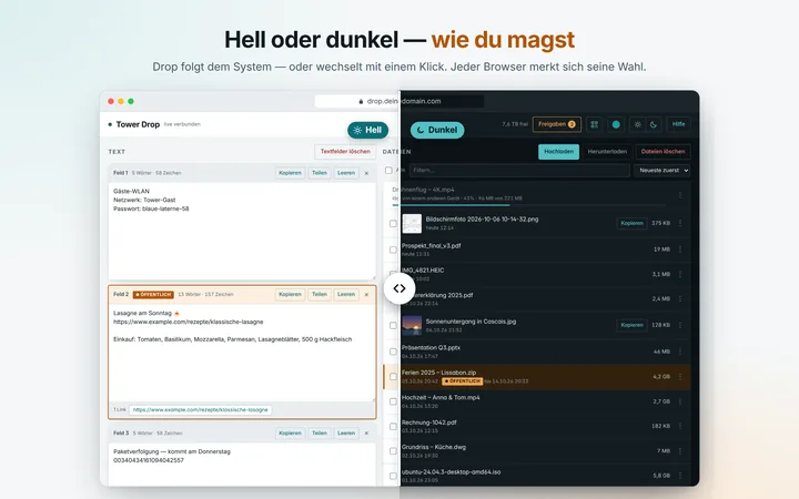Hell und dunkel