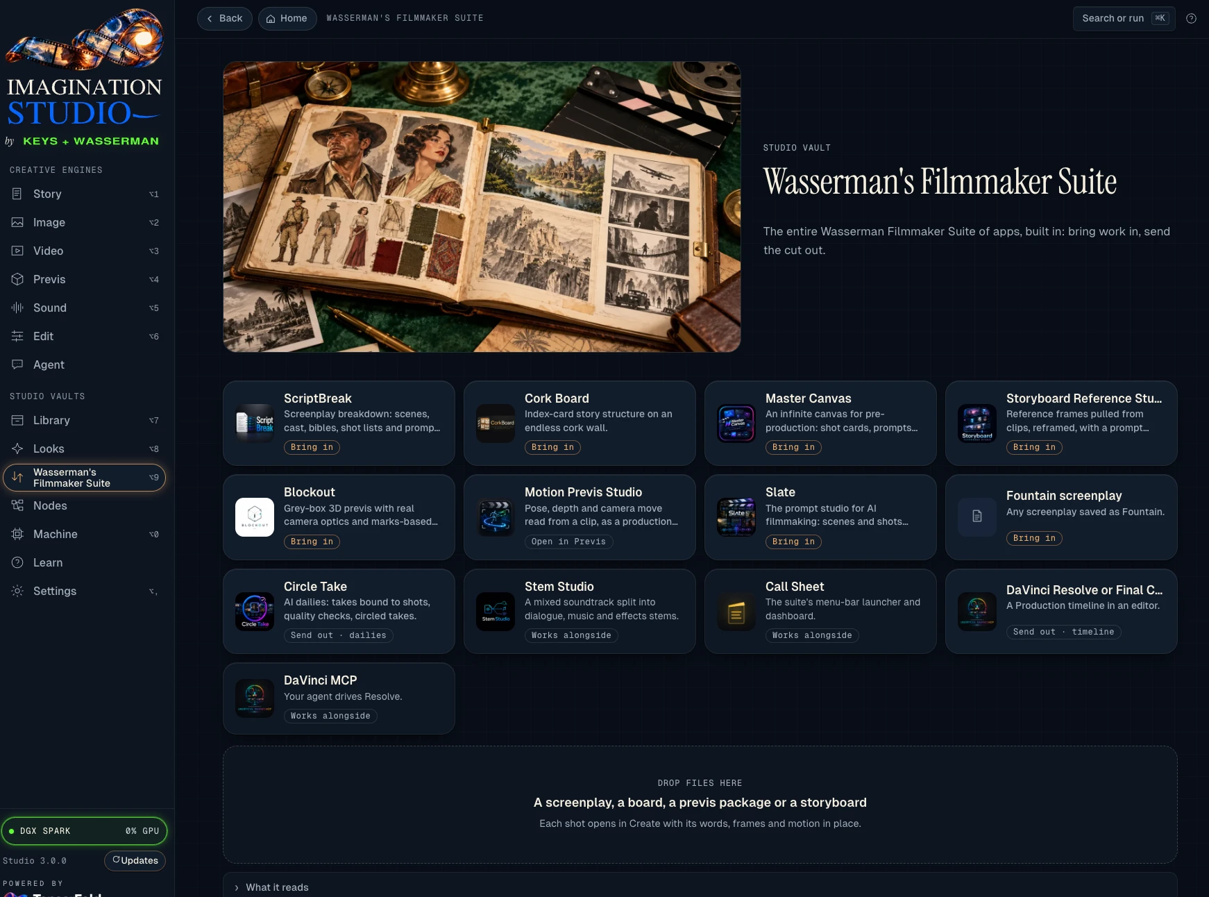 Wasserman's Filmmaker Suite, built in