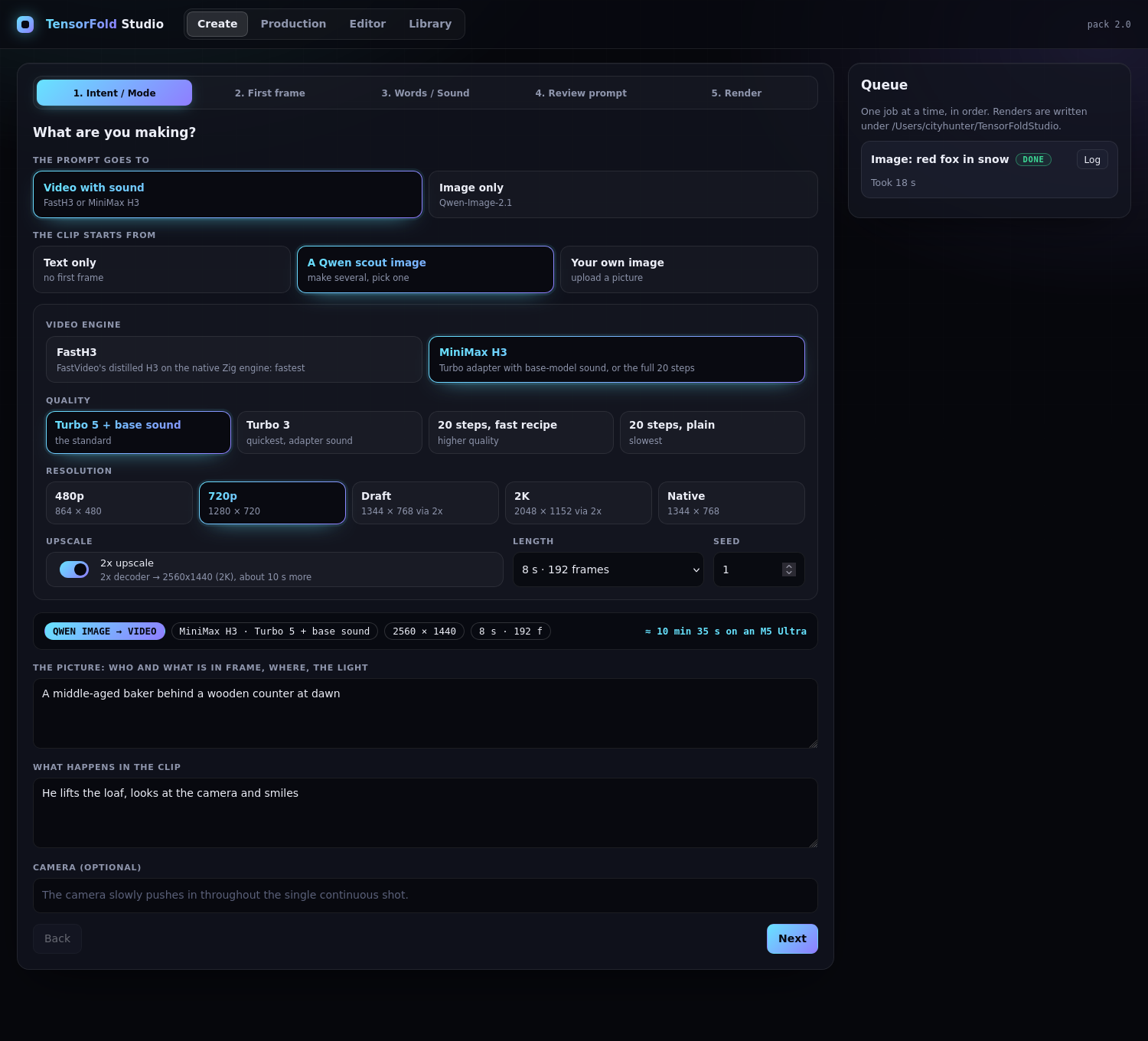 Create: Qwen scout to video