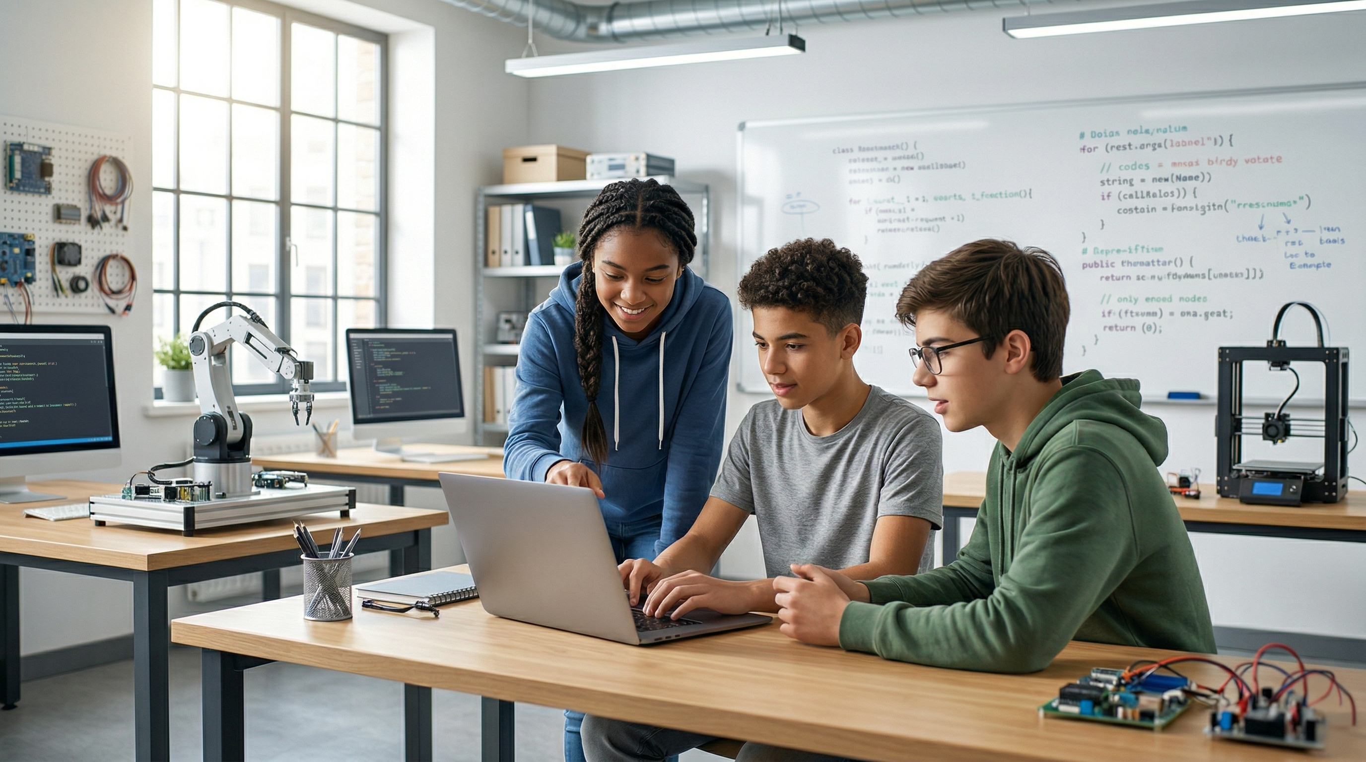 High school classroom coding lab