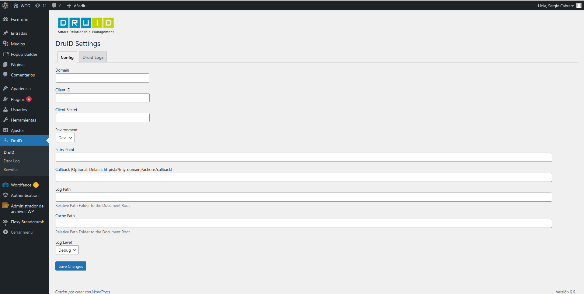 Configuración del Plugin