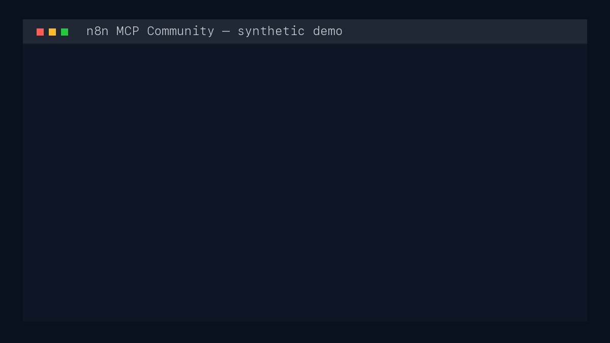 Animated synthetic terminal demonstration showing the exact-version startup, MCP inventory, and local Introspect result