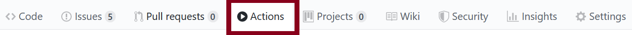 GitHub Actions tab
