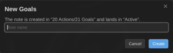 Quick capture on a goals board