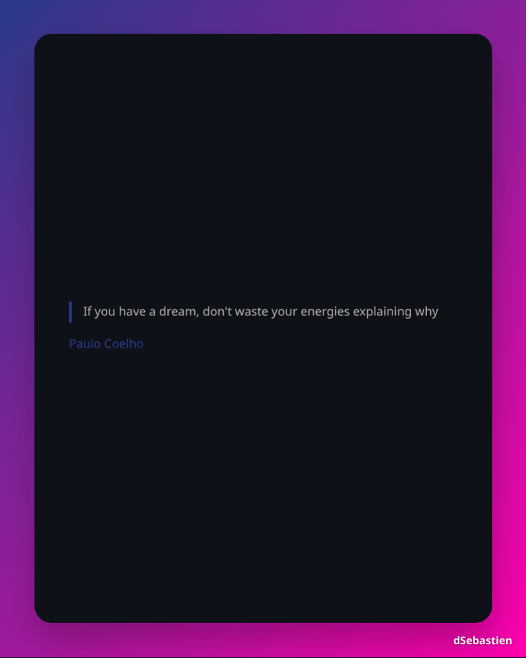 A quote rendered as a Typefully note image: a dark content card on a blue-to-pink gradient, with a watermark in the bottom right corner