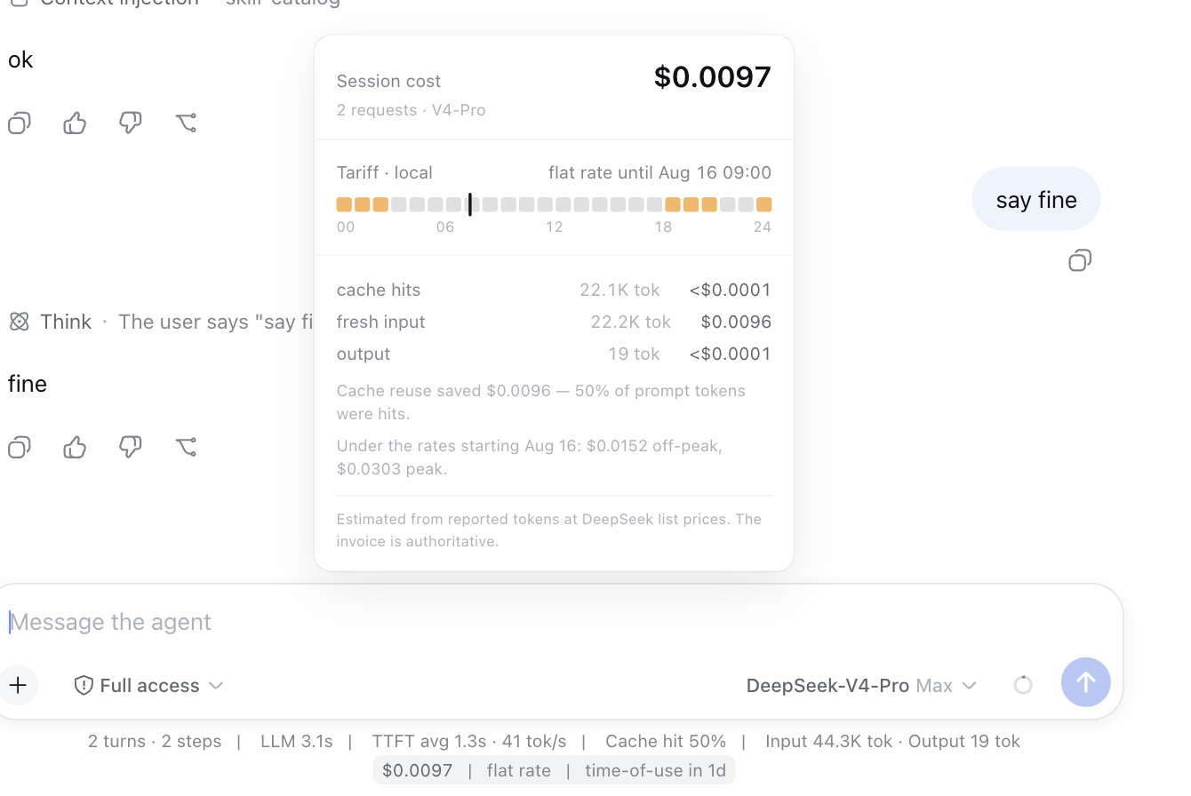 the meter's line and card