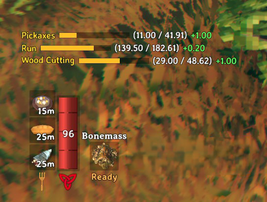 Skill rows above the health panel