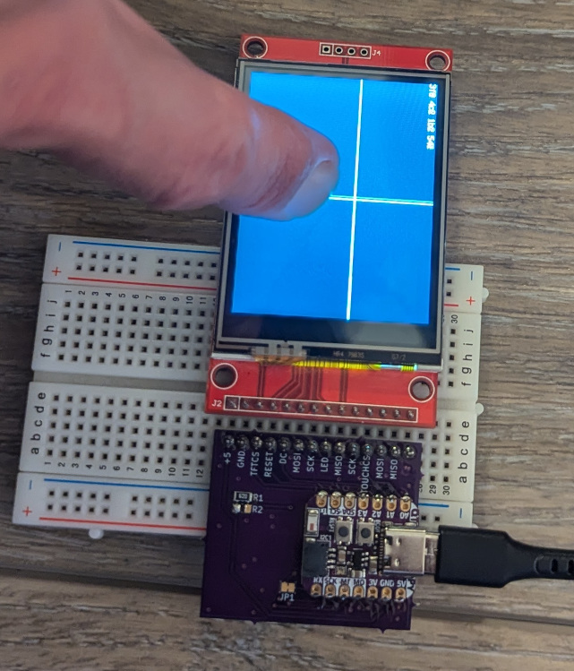 Tester and display on breadboard